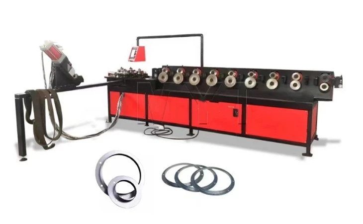 HVAC Kanal Yuvarlak Flanş Şekillendirme Makinesi / Yuvarlak Açı Çelik Flanş Üretim Hattı